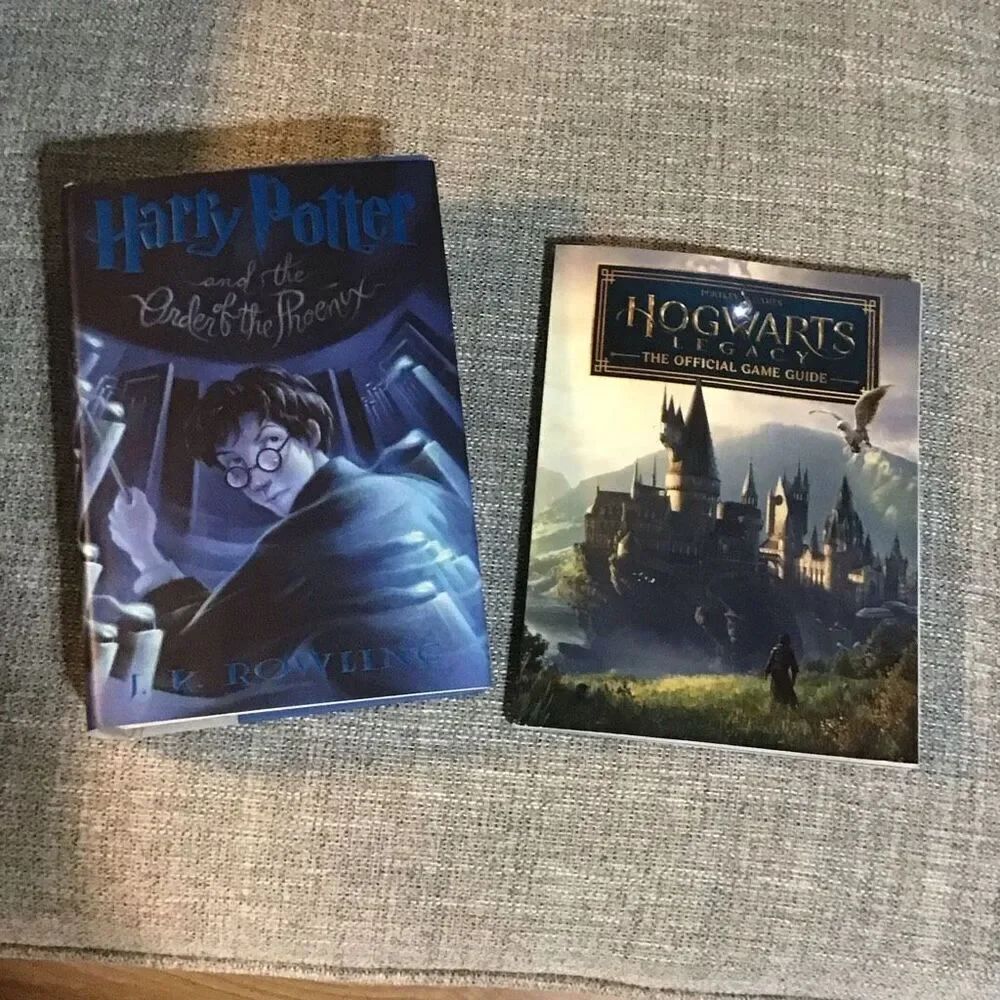 Harry potter books, one gaming the other order of the Phoenix 2003 American firs